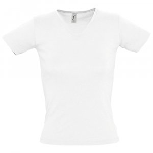 Футболка женская Lady 220 с V-образным вырезом, белая Футболка женская Lady 220 с V-образным вырезом, белая