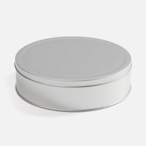 Коробка круглая Flapjack, ver.2, большая, серебристая Коробка круглая Flapjack, ver.2, большая, серебристая