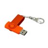 USB 3.0- флешка промо на 32 Гб с поворотным механизмом и однотонным металлическим клипом, оранжевый