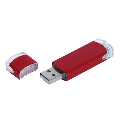 USB 3.0- флешка промо на 128 Гб прямоугольной классической формы, красный