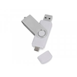 USB/micro USB-флешка на 16 Гб «Квебек OTG», белый