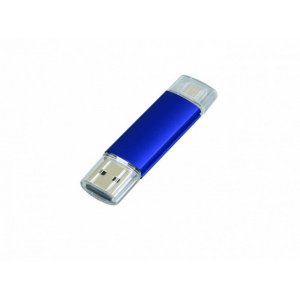 USB 2.0/micro USB- флешка на 16 Гб, синий