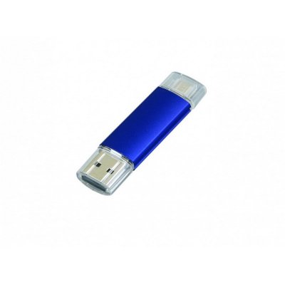 USB 2.0/micro USB- флешка на 16 Гб, синий