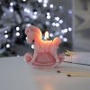 Свеча фигурная «Лошадка-качалка», розовая