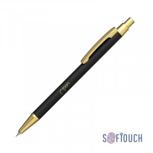 Карандаш механический "Ray", покрытие soft touch, цвет черный с золотом