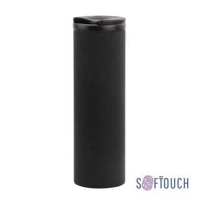 Термостакан "Брайтон" 500 мл, покрытие soft touch, цвет черный