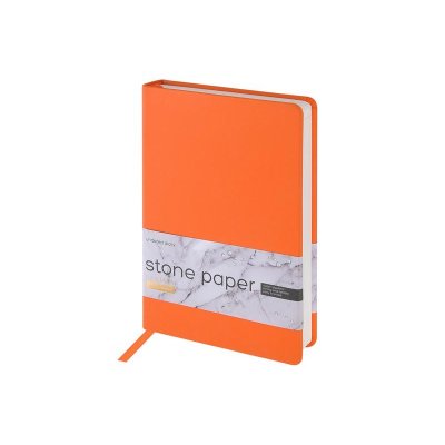 Ежедневник с каменной бумагой недатированный А5 Carrara, оранжевый