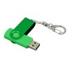 USB 2.0- флешка промо на 32 Гб с поворотным механизмом и однотонным металлическим клипом, зеленый