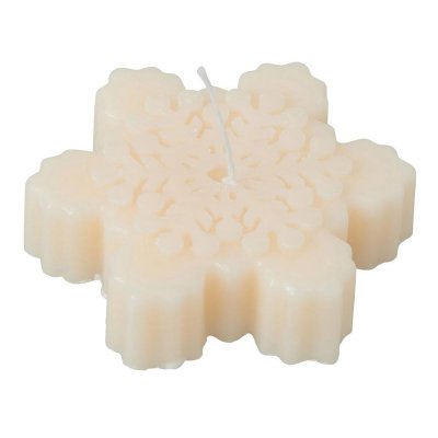 Свеча Снежинка, молочный