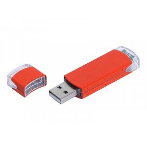 USB 3.0- флешка промо на 128 Гб прямоугольной классической формы, оранжевый