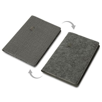 Двустороннее портфолио из рпет-фетра и искусственной кожи Felt, серый