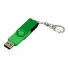 USB 2.0- флешка промо на 32 Гб с поворотным механизмом и однотонным металлическим клипом, зеленый