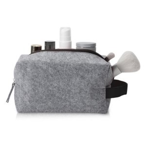 Косметичка из РПЕТ фетра с ручкой Felt, серый с черным