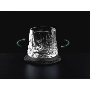 Вращающийся бокал для виски на сланцевом костере Bromo Вращающийся бокал для виски на сланцевом костере Bromo