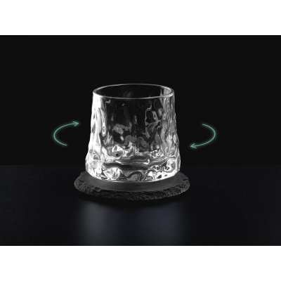 Вращающийся бокал для виски на сланцевом костере Bromo