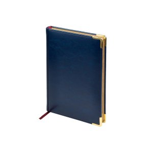 Ежедневник А5 датированный Sidney Nebraska 2026, синий (золотой обрез, золотые уголки)