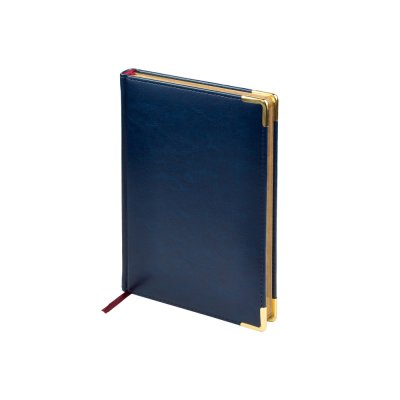 Ежедневник А5 датированный Sidney Nebraska 2026, синий (золотой обрез, золотые уголки)