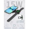 Складная беспроводная (15W) зарядная станция "I-Fold" для смартфона, часов/наушников, цвет черный