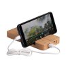 Беспроводное (10W) зарядное устройство "Bamboo Power" 5000 mAh с подставкой под смартфон, бамбук, цвет бежевый