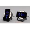 Bluetooth колонка-подставка "Smart Loud" с беспроводным (10W) зарядным устройством, лампой и подсветкой логотипа, цвет черный
