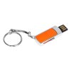 USB 2.0- флешка на 16 Гб с выдвижным механизмом и мини чипом, серебристый/оранжевый