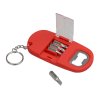 Брелок-открывалка с отвертками и фонариком Uni, софт-тач, красный