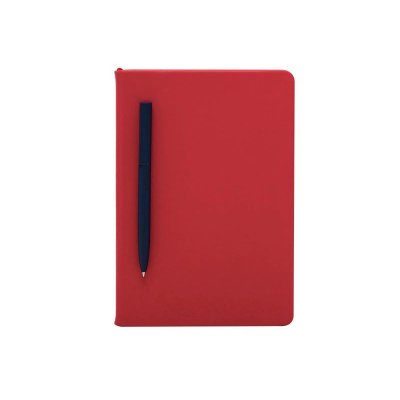 Бизнес-блокнот С3 софт-тач с магнитом, твердая обложка, 128 листов, красный