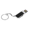 USB 2.0- флешка на 8 Гб с выдвижным механизмом и мини чипом, черный/серебристый