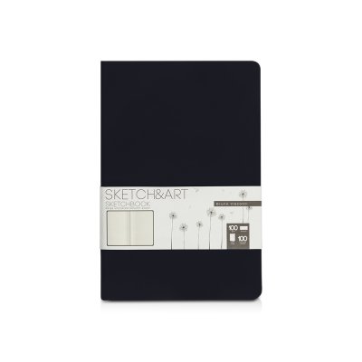 Скетчбук Sketch & Art в твердом переплете 143х216 мм, 100 л. черной бумаги 100 г/м2, черный