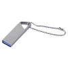 USB 2.0-флешка на 4 Гб с мини чипом и отверстием для цепочки, серебристый