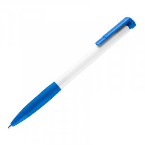N13, ручка шариковая с грипом, пластик, белый, синий