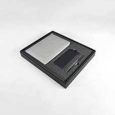 Набор подарочный BLISS: ежедневник, ручка и power bank в коробкес ложементом