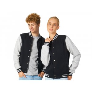 Бомбер Oxford, черный/серый меланж, унисекс Бомбер Oxford, черный/серый меланж, унисекс