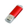 USB 2.0- флешка на 64 Гб с прозрачным колпачком, красный