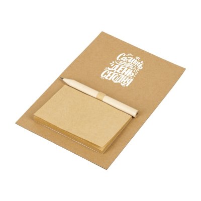 Магнит с блокнотом и карандашом для заметок Magny, натуральный