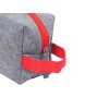 Косметичка из РПЕТ фетра с ручкой Felt, серый с красным