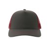 Бейсболка "RAPPER CANVAS-S", 5 клиньев, т.сер./красн, пласт.заст., 100% перераб. полиэстер, 270 г/м2