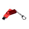 USB 2.0/micro USB/Type-С- флешка на 32 Гб 3-в-1 с поворотным механизмом, красный