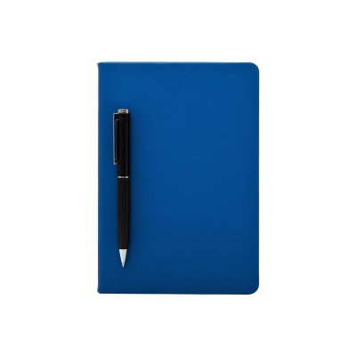 Бизнес-блокнот С3 софт-тач с магнитом, твердая обложка, 128 листов, синий