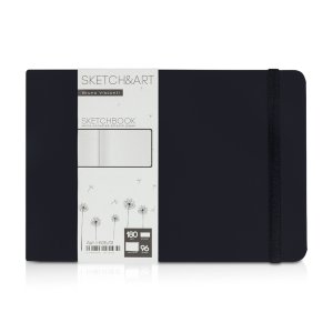 Скетчбук Sketch & Art в твердом переплете 213х146 мм, 96 л. белой бумаги 180 г/м2, черный