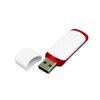 USB 2.0- флешка на 4 Гб с цветными вставками, белый/красный