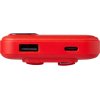 Внешний аккумулятор со встроенными кабелями Фрэйм, 10000мач, красный
