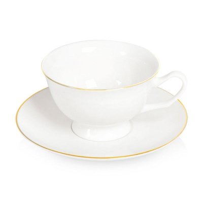 Чайная пара с золотой каймой, 200мл