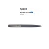 Ручка металлическая шариковая Napoli, серый/вороненая сталь