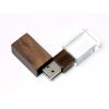 USB 2.0- флешка на 16 Гб прямоугольной формы, коричневый/прозрачный с красной подсветкой