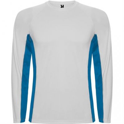 Спортивная футболка SHANGHAI L/S мужская, БЕЛЫЙ/КОРОЛЕВСКИЙ СИНИЙ XL