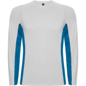 Спортивная футболка SHANGHAI L/S мужская, БЕЛЫЙ/КОРОЛЕВСКИЙ СИНИЙ M
