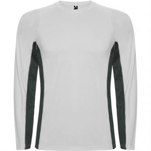 Спортивная футболка SHANGHAI L/S мужская, БЕЛЫЙ/ТЕМНЫЙ ГРАФИТ M