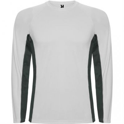 Спортивная футболка SHANGHAI L/S мужская, БЕЛЫЙ/ТЕМНЫЙ ГРАФИТ M