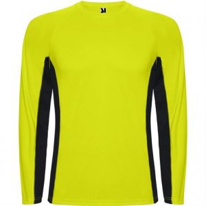 Спортивная футболка SHANGHAI L/S мужская, ФЛУОРЕСЦЕНТНЫЙ ЖЕЛТЫЙ/ЧЕРНЫЙ 2XL